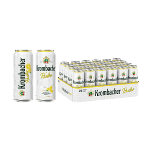 Krombacher Radler Dose auf 24er Tray. Krombacher Radler Dose auf 24er Tray.